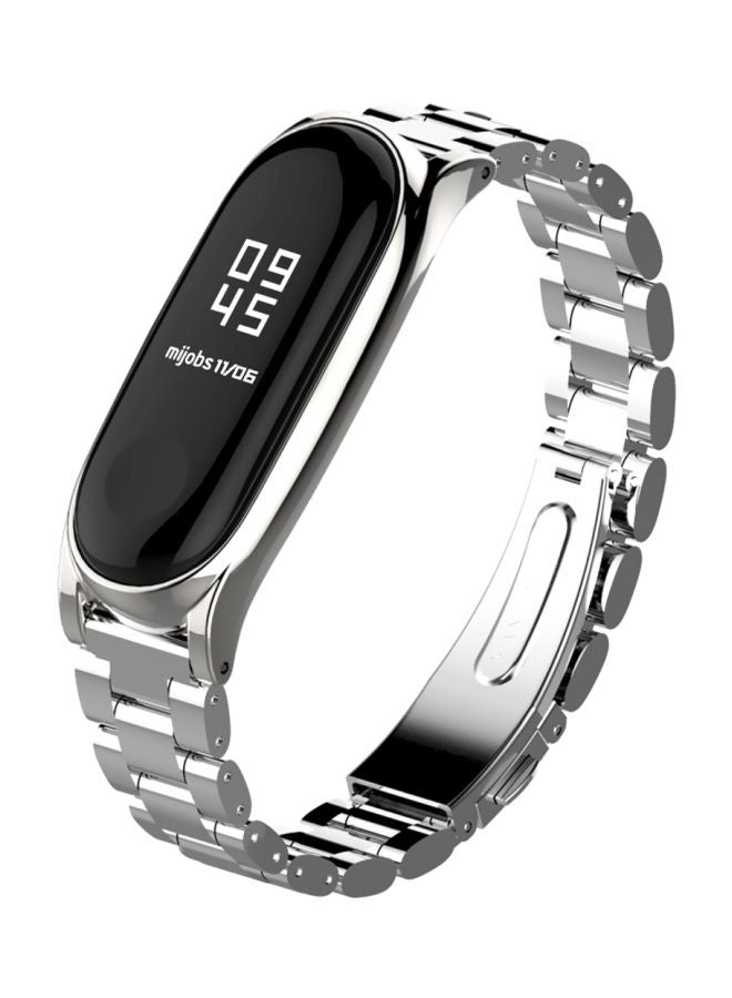Replacement Band For Xiaomi Mi Band 3/4 Silver/Black  - Image 2
