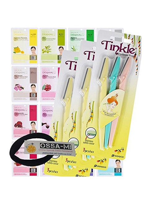 3-Piece Tinkle Eyebrow Razor With Face Mask Set