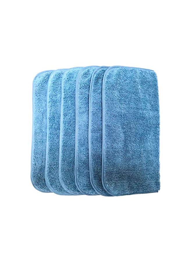 Polyte 6-Piece Microfiber Face Towel Blue 13x13inch  - Image 3