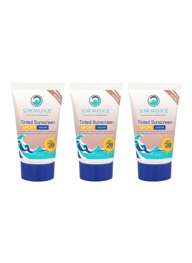 STREAM 2 SEA 3-Piece Tinted Biodegradable Sunscreen SPF 20 - Image 1