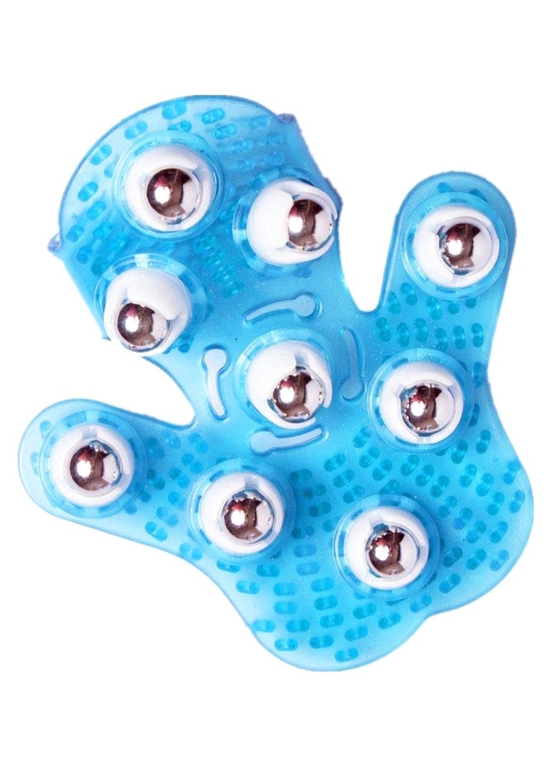 Palm Shaped Body Massage Roller Glove Blue