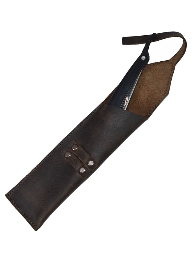 Rustic Straight Razor Case Bourbon Brown