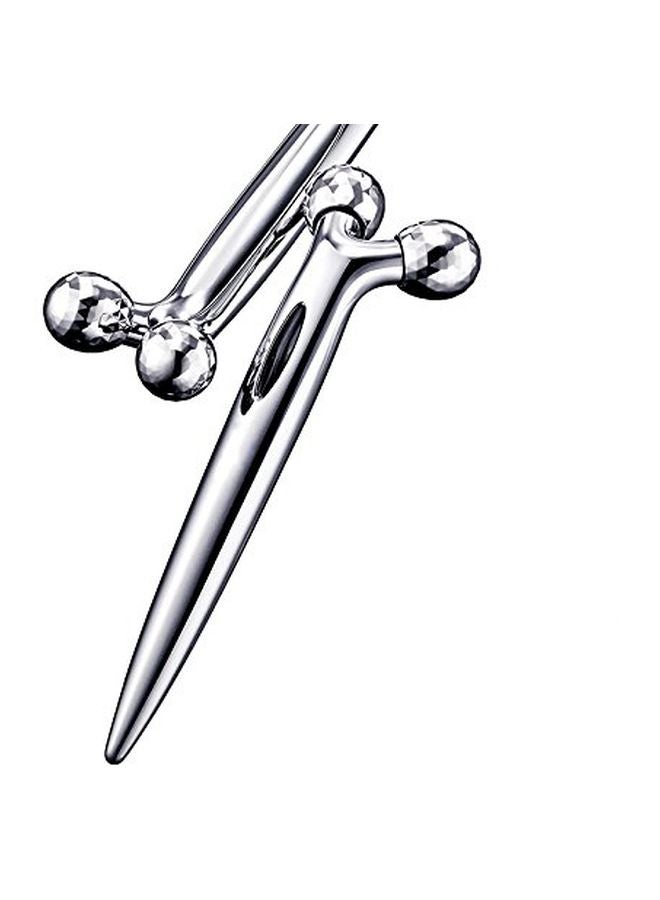 Leoie 3D Metal Face-Lift Massager Tool Silver  - Image 3