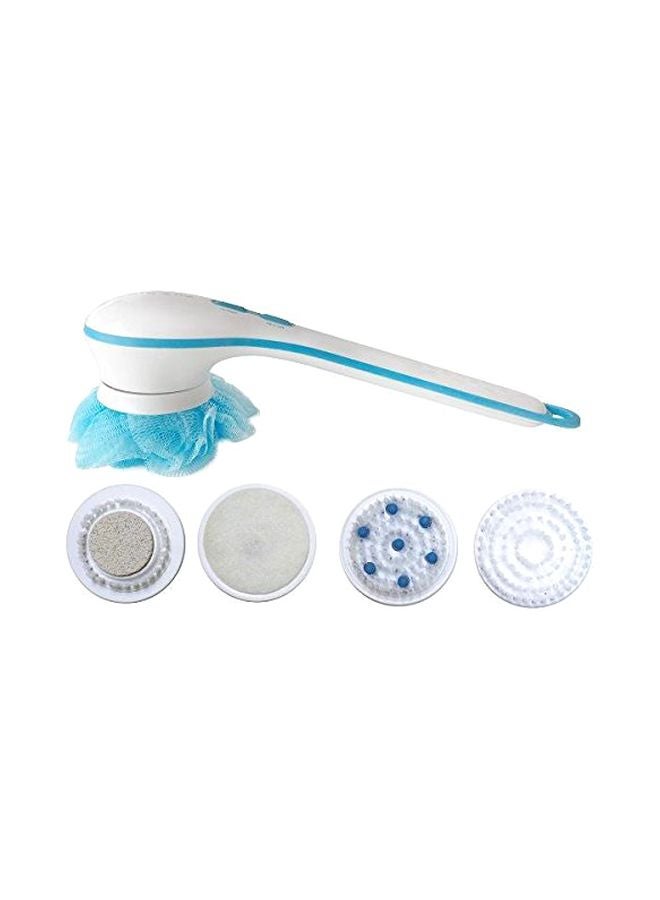 MOHAK 5 In 1 Cleaning Bath Spin Massage With Electric Shower Brush Blue/White - Image 1