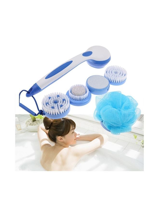MOHAK 5 In 1 Cleaning Bath Spin Massage With Electric Shower Brush Blue/White - Image 3