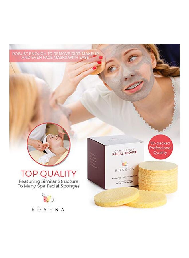 rosena 50-Piece Compressed Facial Sponges Yellow - Image 4