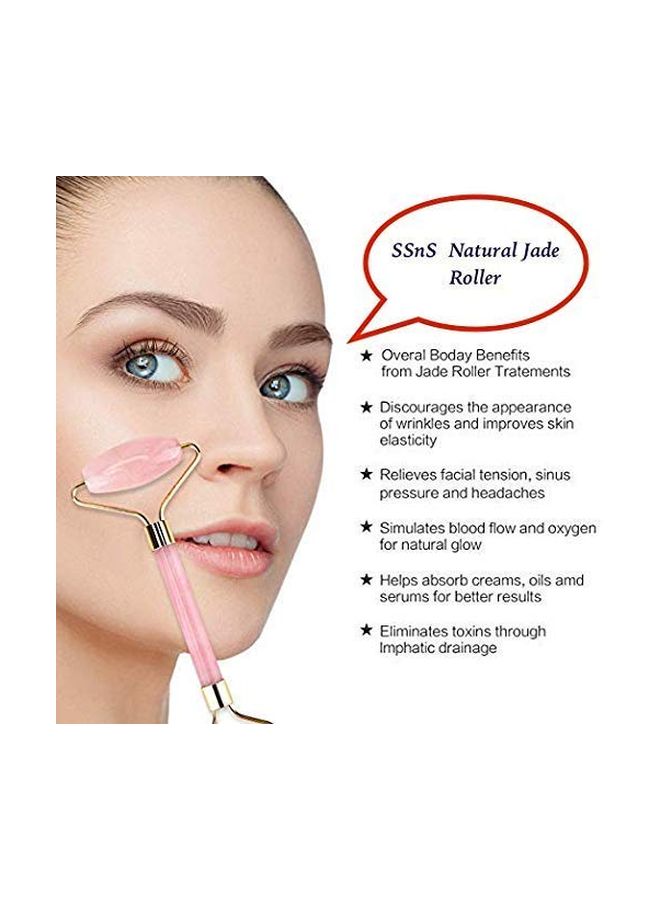 Smit@ Jade Roller And Gua Sha Scraping Massage Tool Pink - Image 4