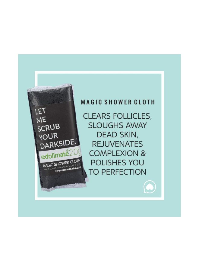 green heart labs Exfolimate Pocket 2.0 Magic Shower Cloth Black - Image 2