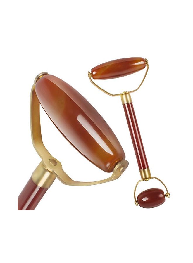 Ovovo - Agate Jade Roller Massager Red/Gold - Image 1