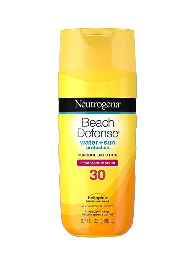Neutrogena Beach Defense Water Plus Sun Sunscreen Lotion  SPF 30 Yellow 6.7Fluid Ounce  - Image 1