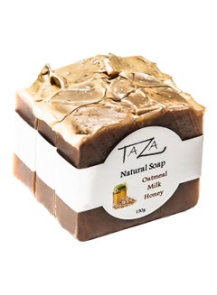 Taza Pack Of 3 Oatmeal Milk And Honey Natural Soap Brown 