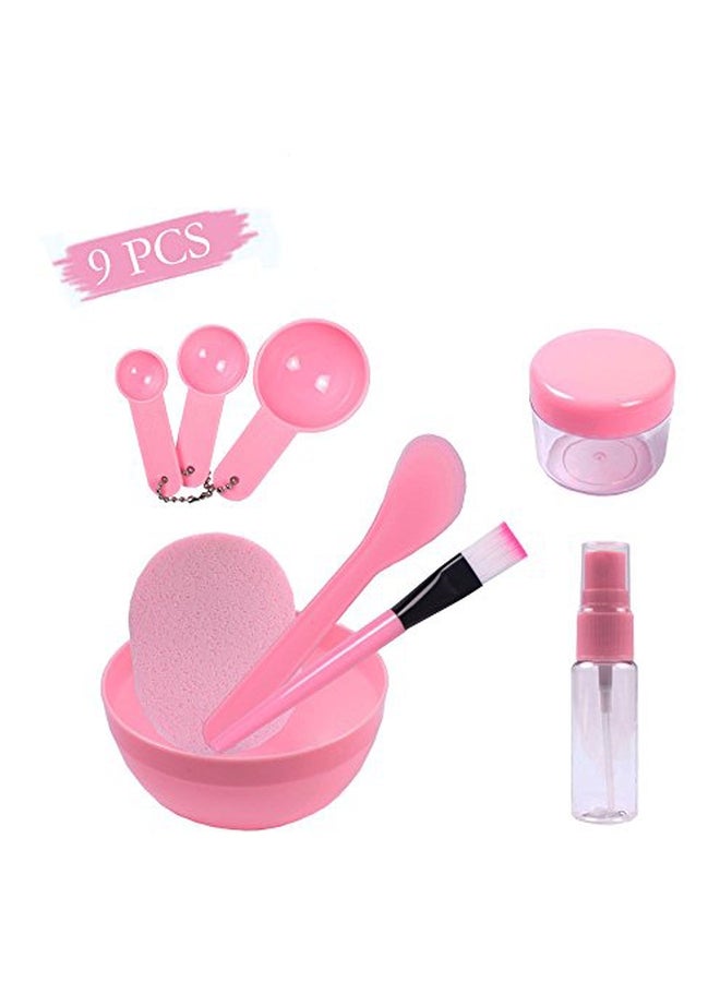 Teenitor - 9-Piece Face Mask Mixing Bowl Set Pink/White/Clear - Image 1