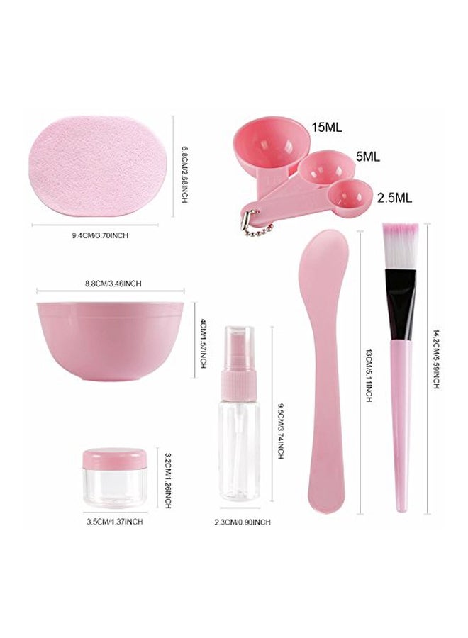 Teenitor - 9-Piece Face Mask Mixing Bowl Set Pink/White/Clear - Image 1