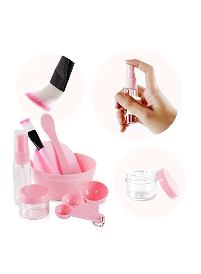 Teenitor - 9-Piece Face Mask Mixing Bowl Set Pink/White/Clear - Image 1