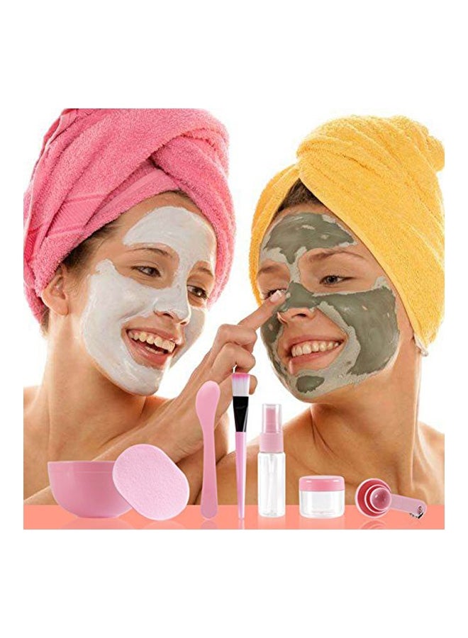 Teenitor - 9-Piece Face Mask Mixing Bowl Set Pink/White/Clear - Image 1