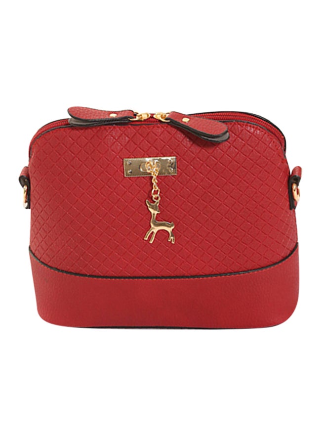 BAGGRA Zipper Closure Crossbody Bag Red - Image 1