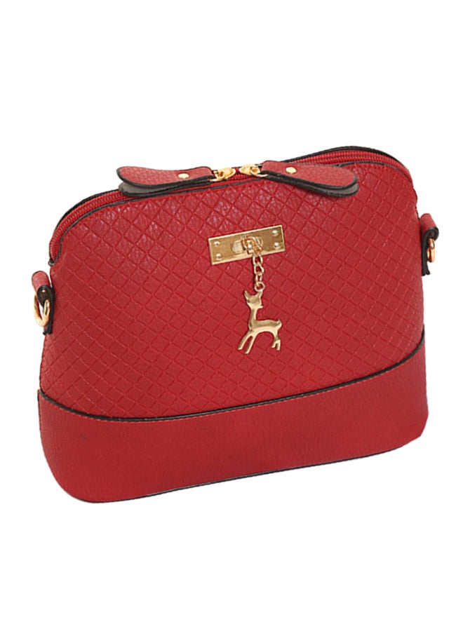 BAGGRA Zipper Closure Crossbody Bag Red - Image 2