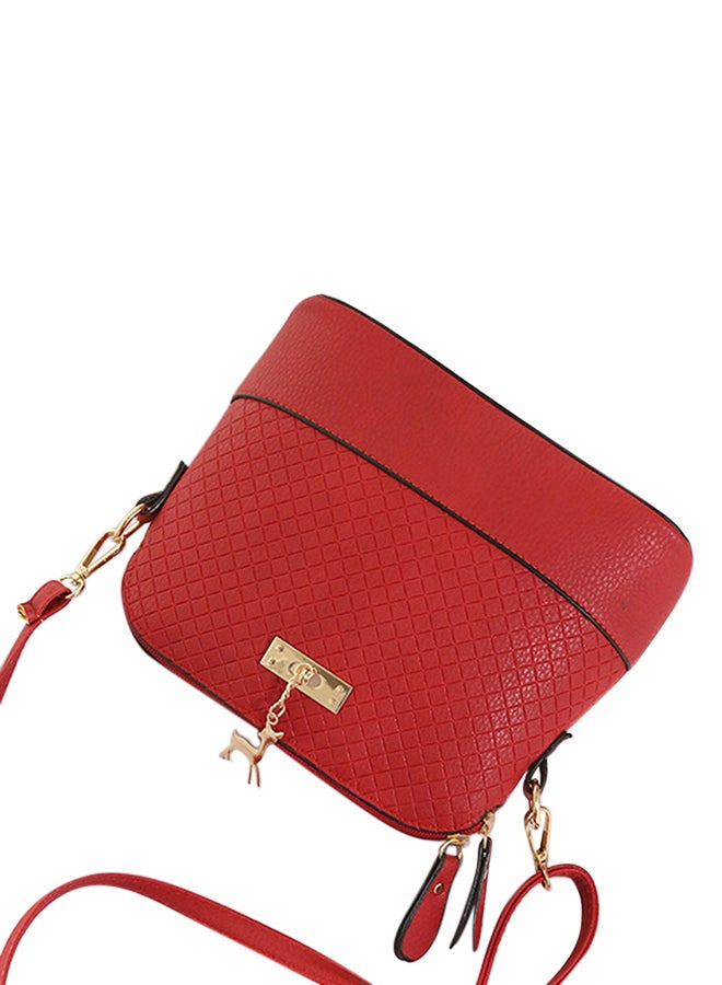 BAGGRA Zipper Closure Crossbody Bag Red - Image 3