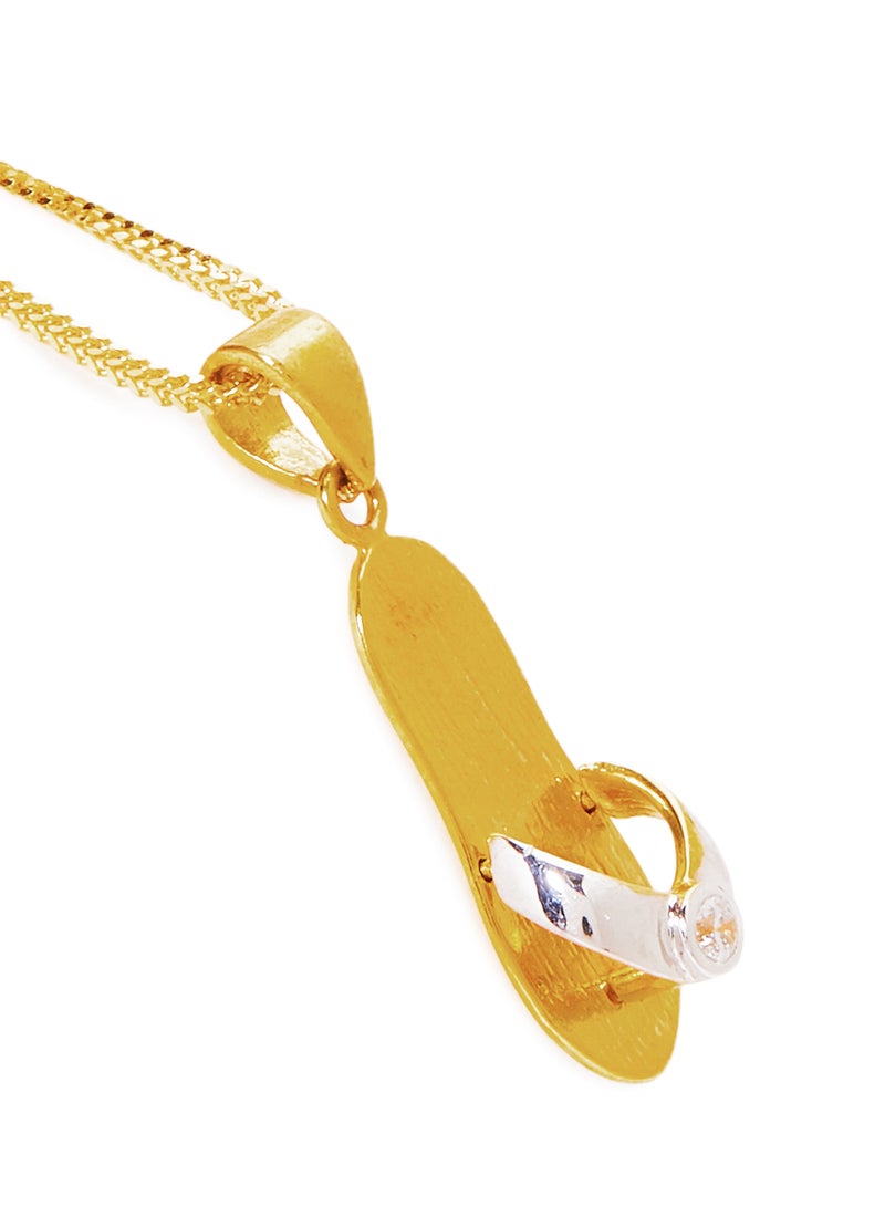 22K Gold Dual Tone Pendant Necklace - v1567340027/N28607777A_2