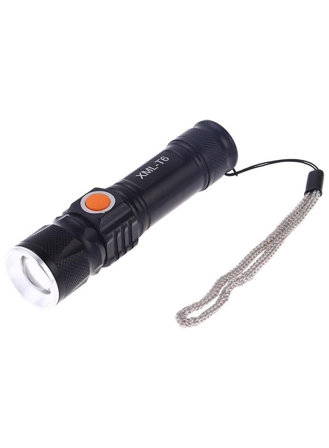 Ultra Bright Rechargeable LED Torch Flashlight Black 14x3x14cm - Image 1