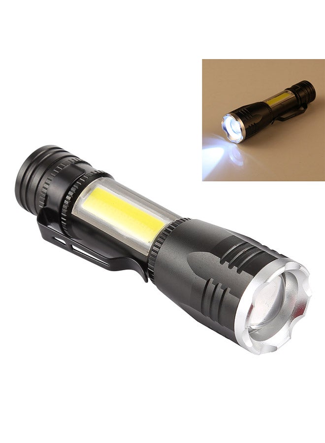 B01 Aluminum Alloy Zoom XPE And COB LED Flashlight With 4-Modes Black 11x4x3cm - Image 2