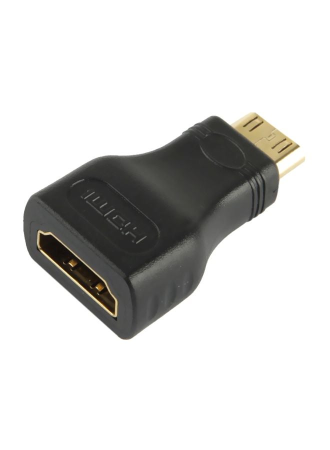 محول من HDMI Type A أنثى إلى مايكرو HDMI D ذكر أسود/ذهبي - Image 1