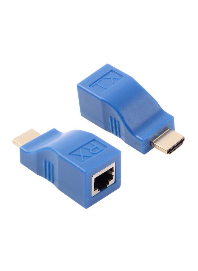 Generic - HDMI to RJ45 Extender Adapter Blue - Image 1