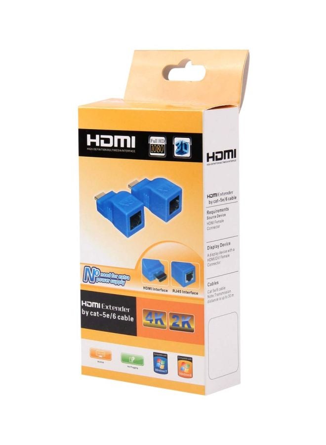 Generic - HDMI to RJ45 Extender Adapter Blue - Image 1