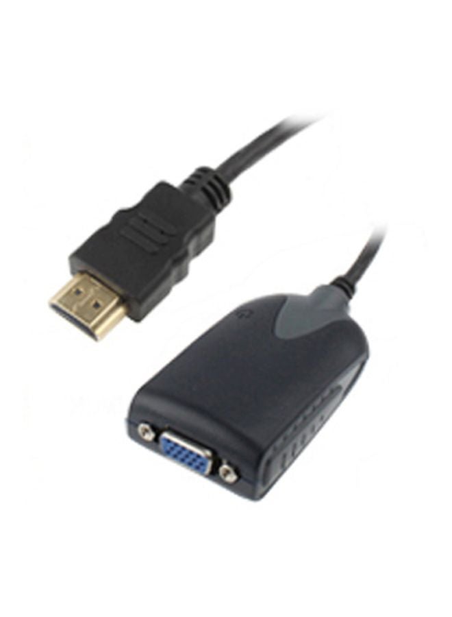 HDMI Male To VGA Female Adapter With Audio Cable Black