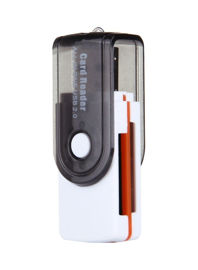 USB All In One Memory Card Reader White/Black/Orange - Image 1