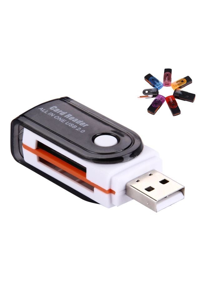 USB All In One Memory Card Reader White/Black/Orange - Image 2