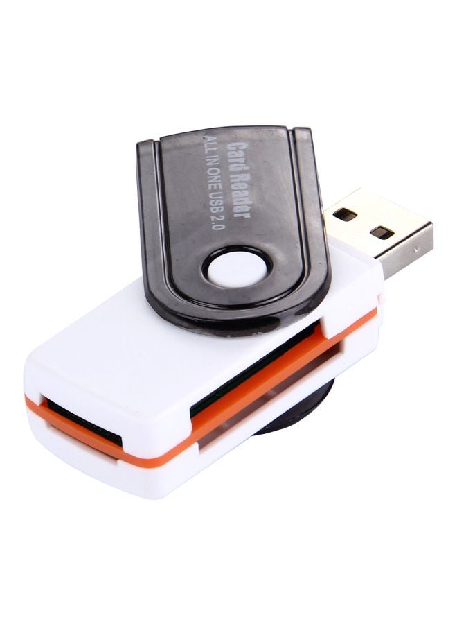 USB All In One Memory Card Reader White/Black/Orange - Image 4