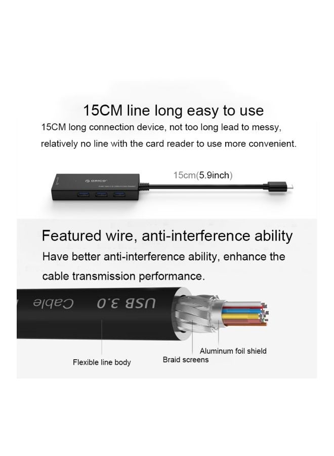 Orico 3-Port USB Hub Black - Image 5