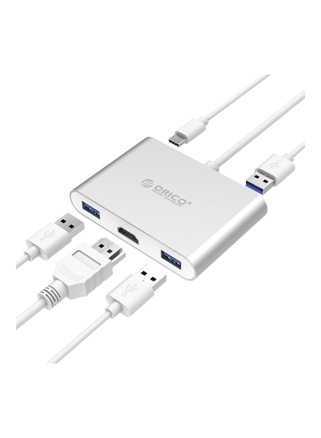 Generic - 5-Port USB Hub Silver - Image 1
