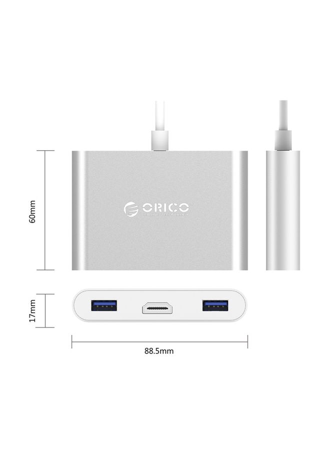 Generic - 5-Port USB Hub Silver - Image 1