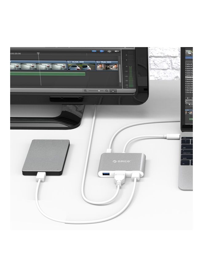 Generic - 5-Port USB Hub Silver - Image 1