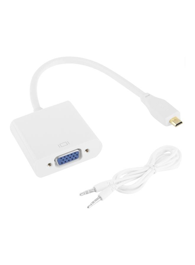VGA Female To Micro HDMI Male Adapter Cable White - Image 1