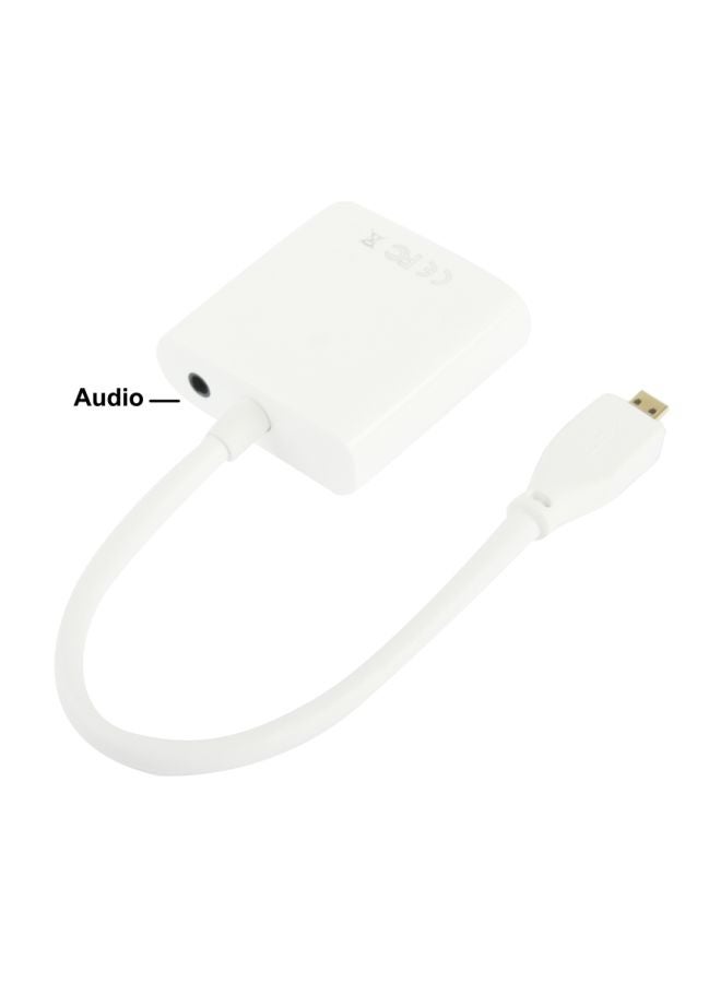 VGA Female To Micro HDMI Male Adapter Cable White - Image 3