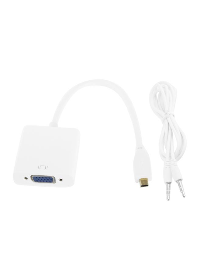 VGA Female To Micro HDMI Male Adapter Cable White - Image 5