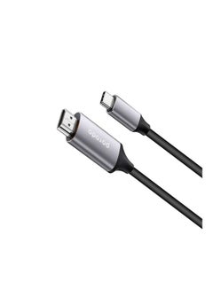 porodo Type-C To 4K HDMI Data Sync And Charging Cable Black/Silver  - Image 2
