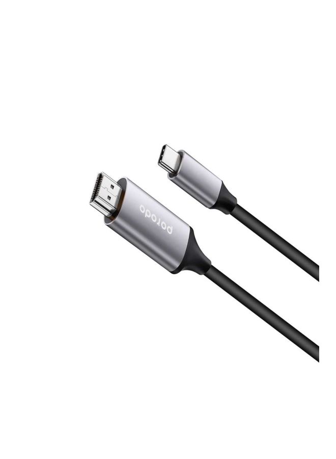 بورودو كابل شحن ومزامنة بيانات من Type-C إلى 4K HDMI أسود/فضي - Image 2