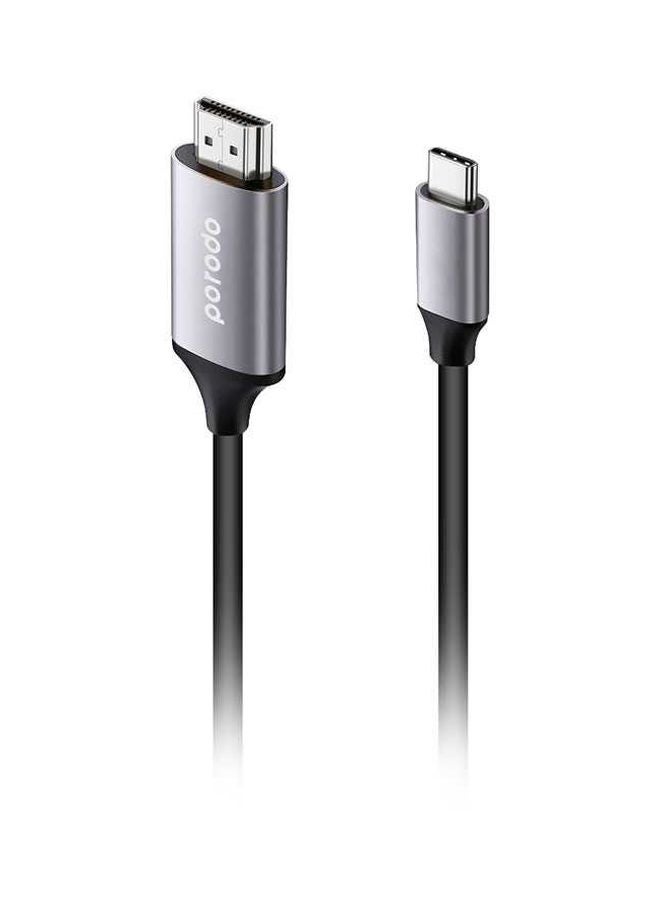 بورودو كابل شحن ومزامنة بيانات من Type-C إلى 4K HDMI أسود/فضي - Image 1