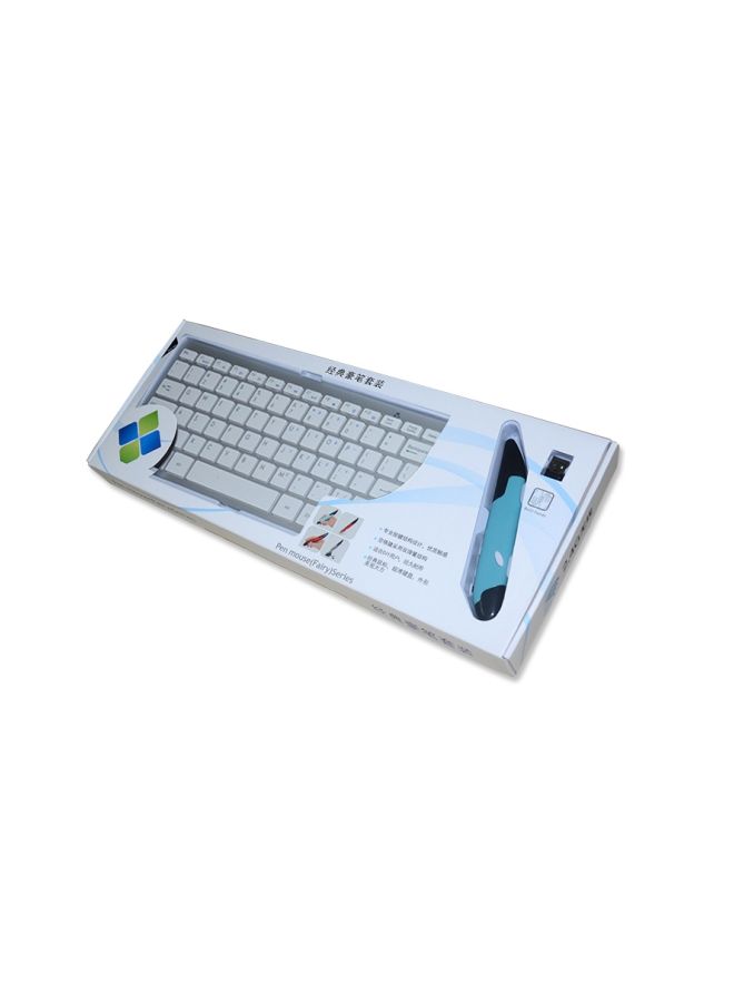 Generic Bluetooth Pen Mouse And Keyboard Set With USB Receiver White  - Image 2