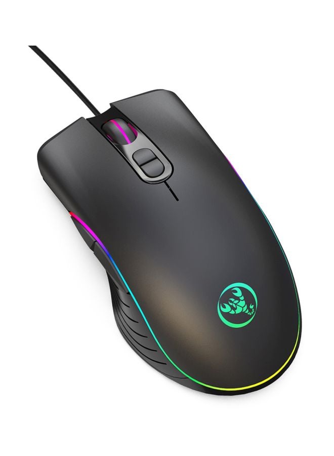 HXSJ - A867 Wired Optical Gaming Mouse Black - Image 1