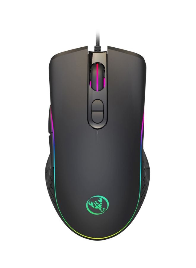HXSJ - A867 Wired Optical Gaming Mouse Black - Image 1