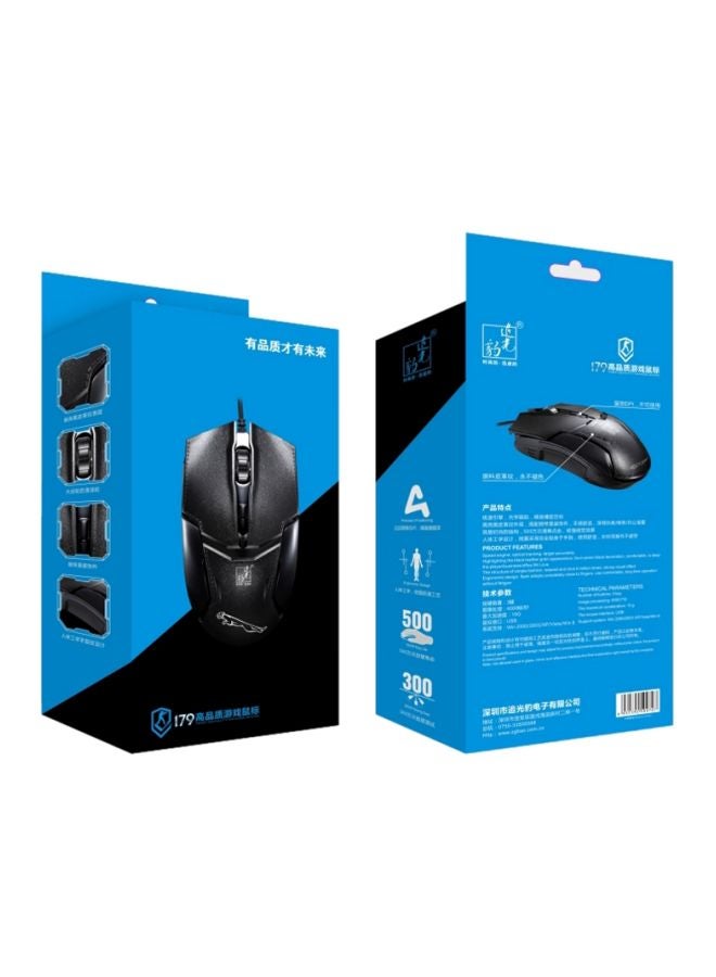 ماوس ألعاب ضوئي بمنفذ USB أسود - Image 4