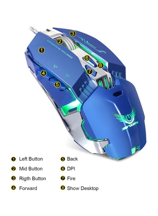 ماركة غير محددة ماوس ألعاب ضوئي سلكي بإضاءة LED أزرق  - Image 5
