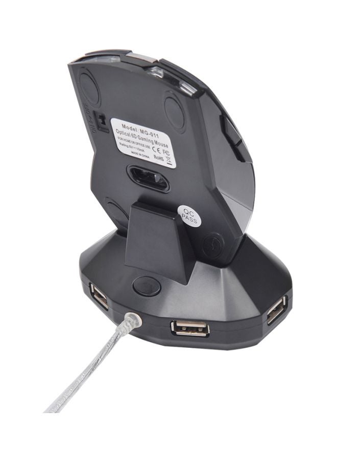 ماوس ضوئي لاسلكي MZ-011 مع موزع منافذ أسود - Image 3