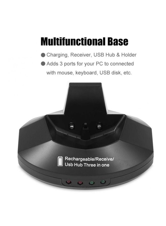 ماوس ضوئي لاسلكي MZ-011 مع موزع منافذ أسود - Image 4