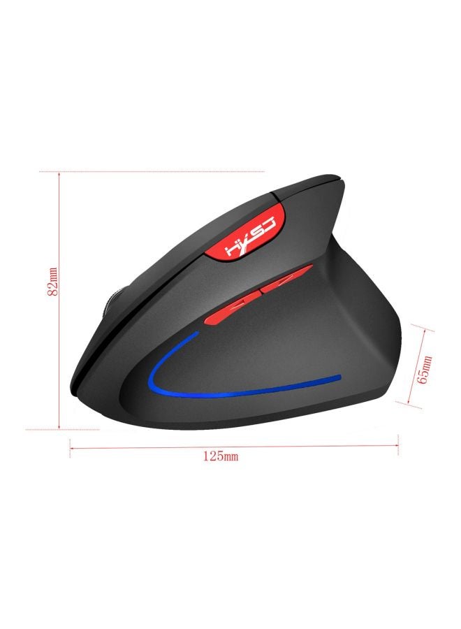 HXSJ - T22 Wireless 4-Keys Vertical Mouse Black/Red - Image 1